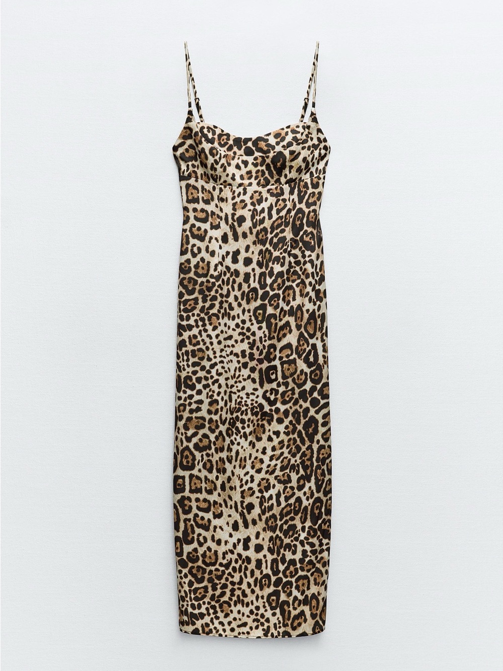 Zara Leopard Print Slip Dress - Brown Animal Print